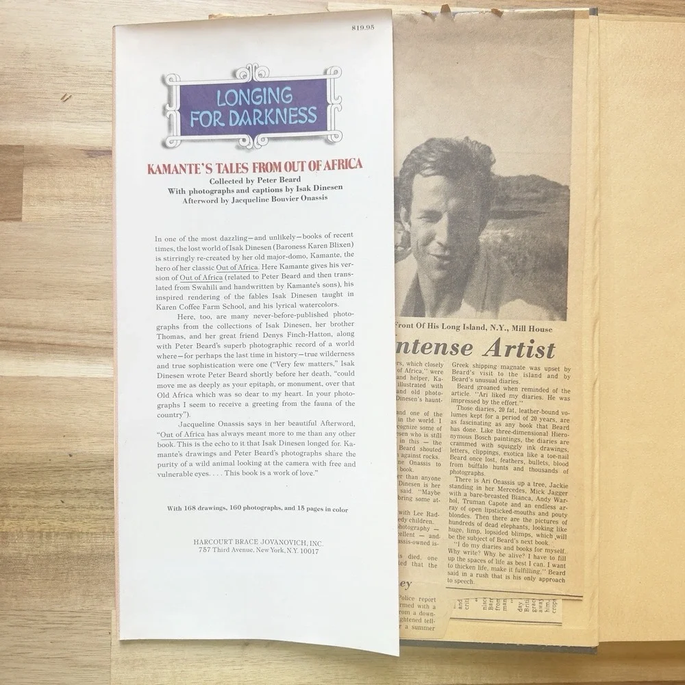 PETER BEARD /‎ LONGING FOR DARKNESS KAMANTE'S TALES FROM OUT OF AFRICA FIRST ED.